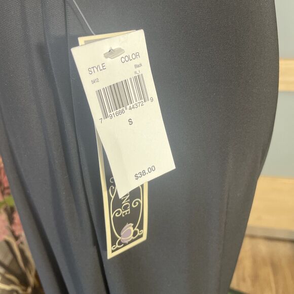 Susan Lawrence Capris Wide Leg Size Small Womens Black Dress Pull On Pants - Picture 6 of 7